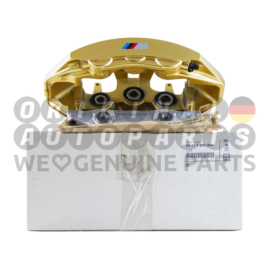 Original BMW M Performance Bremssattel 6-Kolben vorne rechts gold 34117850464